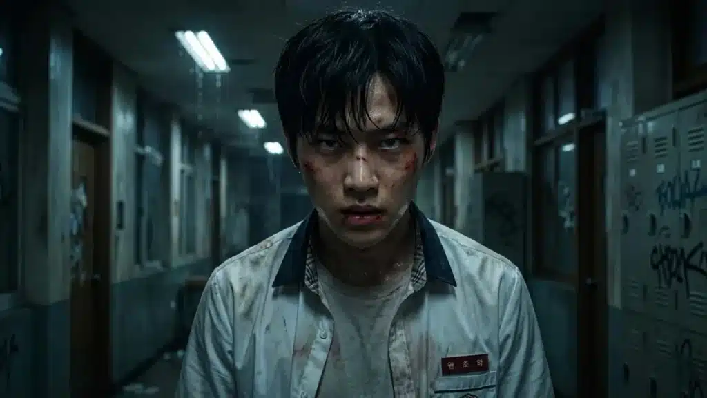 Intense action scene from Weak Hero Class 2 featuring the determined lead character