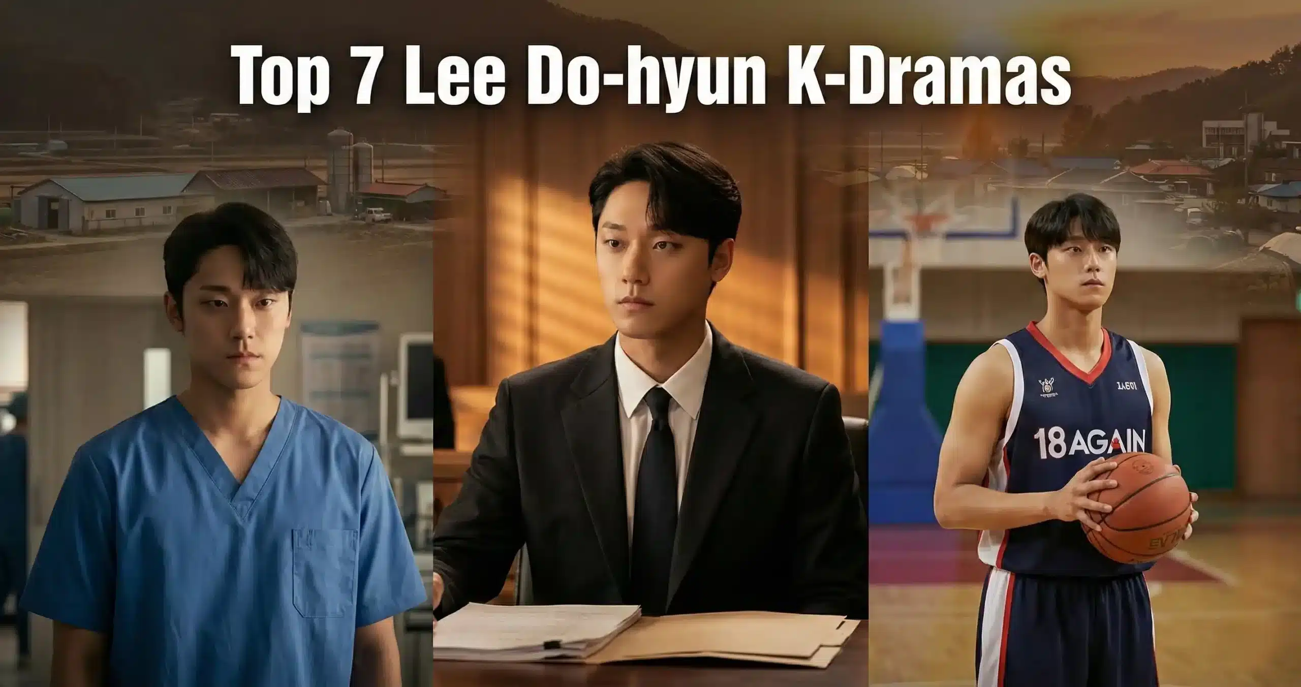 Lee Do-hyun in various K-drama roles including Pro Bono, The Glory, and 18 Again showcasing his versatility as an actor